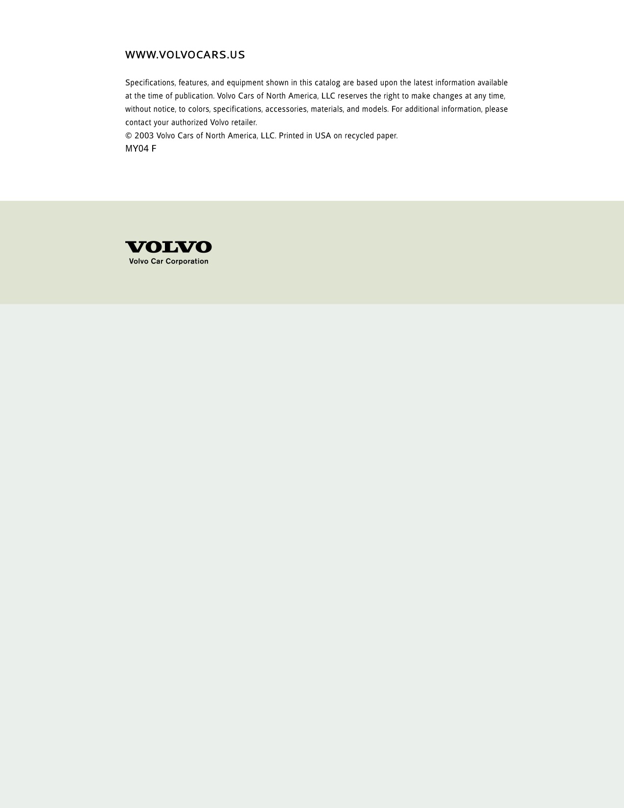 2004 Volvo V70 Brochure Page 27
